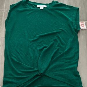 Teal Twist Front Tee